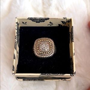 Stunning diamond, gold, and silver ring